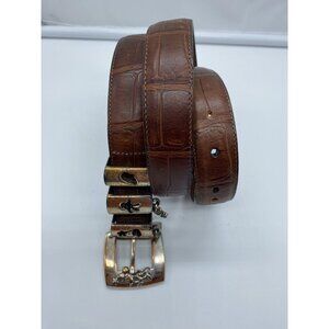 Brighton Disney Minnie Mouse Brown Women's Belt Charm's Leather Size L 3017M